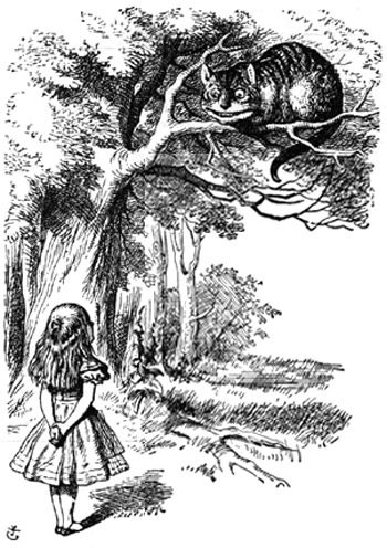איור מעטיפת הספר "הרפתקאותיה של אליס בארץ הפלאות" במהדורה המקורית, הוצאת BLTC, משנת 1864, באיוריו המקוריים של צ'ארלס דוג'סון (ליואיס קארול) בעצמו.
