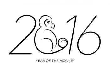 Illustration: New Year 2016 - Chinese year of the monkey